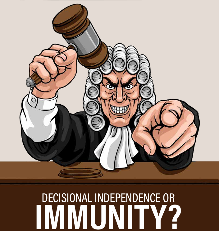 Decisional independence  or immunity? Testing the  blanket-bar claim against law,  practice, and principle